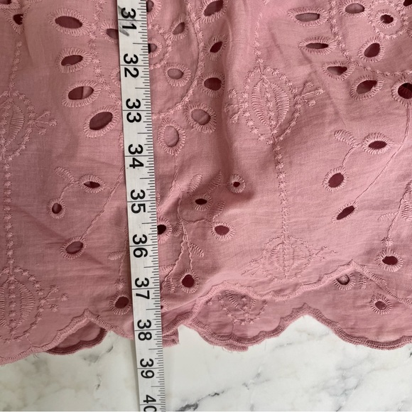 Eloquii Eyelet easy dress mauve dusty long sleeve flounce hem pink plus size 22 - Picture 8 of 10